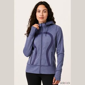 Women’s LULULEMON Stride II Zip Up Hoodie with Full Logo on Front Jacket, Size 6